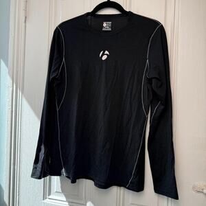 Bontrager Profila Cycling T-Shirt Womens XL Black Fitted Long Sleeve Crew Neck